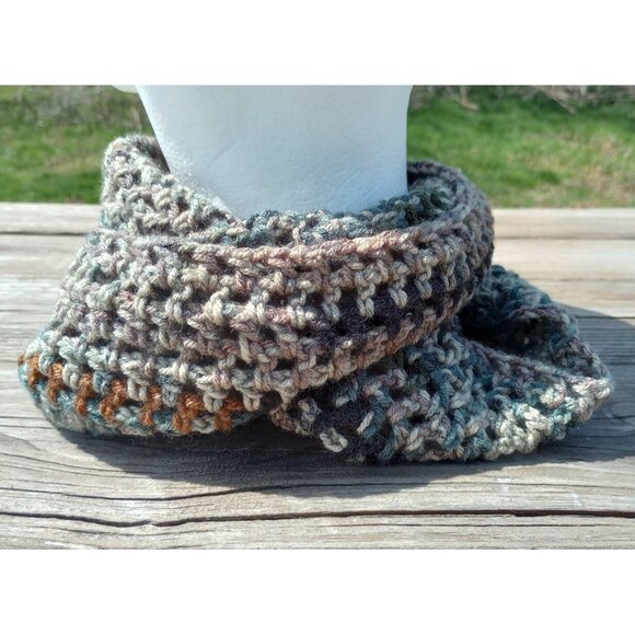 Men's Hipster Infinity Scarf Cowl Camouflage Green Black Brown Hunting Woodsy OS - Picture 5 of 9